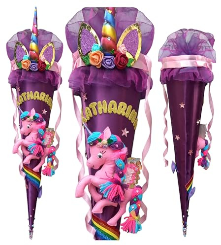 Einhorn Schultüte für Mädchen passend zum Magic Unicorn/Unicorn Nuala.Personalisierte Zuckertüte