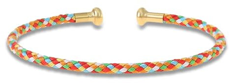 Made by Nami Bracciale aperto - Braccialetti intrecciati per uomo e donna - Bracciali regolabili in oro per donne e uomini