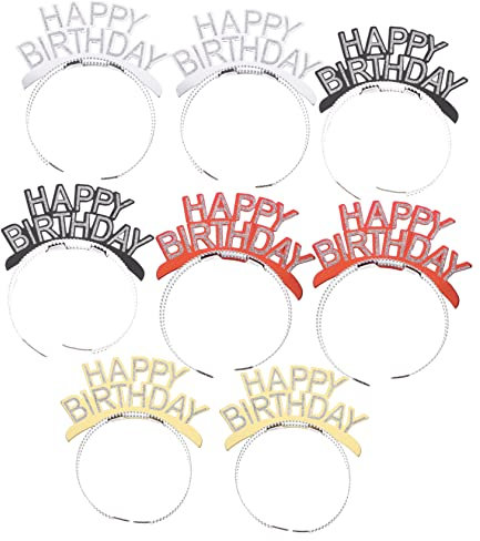 UPKOCH 8 Stücke Glücklich Geburtstag Stirnband Haar Dekorationen Kinder Party Kopfschmuck Bequem Und Material