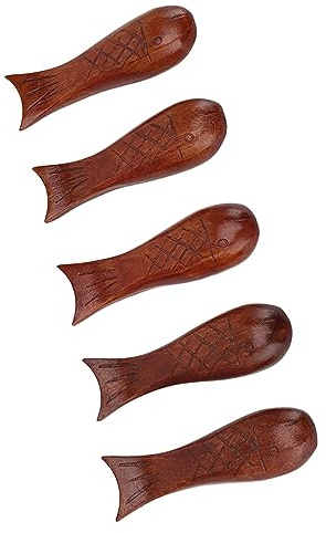 aqxreight Essstäbchenablage aus Holz in Fischform, Löffel, Gabel, Messerständer