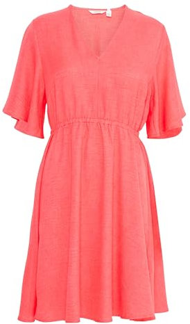 b.young BYGAIYA Damen Kleid Freizeitkleid A-Linien-Kleid mit V-Ausschnitt Kurzarm Loose fit, Größe:44, Farbe:Cayenne Melange (1816511)