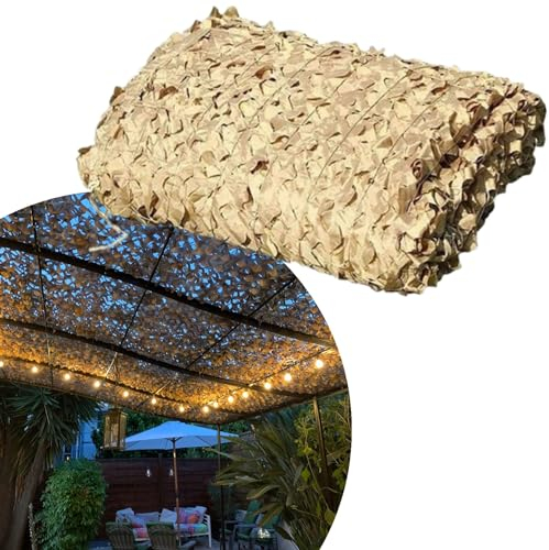 Tarnnetz Camouflage Netting Bulk Roll Nets, 210D Oxford Schattiergewebe Camping Military Sonnenschutznetze, Garden Mesh Shade Tarp, Schattenspender Für Militärische Dekoration(Size:5x6m/16.4x19.6ft)