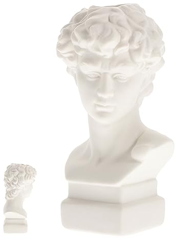 Alipis David Vase David Statue Vase Trockenblumenvase Ästhetische Raumdekoration Blumenvasen Für Tafelaufsätze Keramikvase Hohe Vase Für Tischkopfvase Make Up Halter Weiße Vase