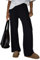 FOFAINWE Damen Weites Bein Ribber Pant Lose Gemütliche Casual Sweatpants Pyjama Lounge Flowy Hosen Mit Taschen(Schwarz,XS)