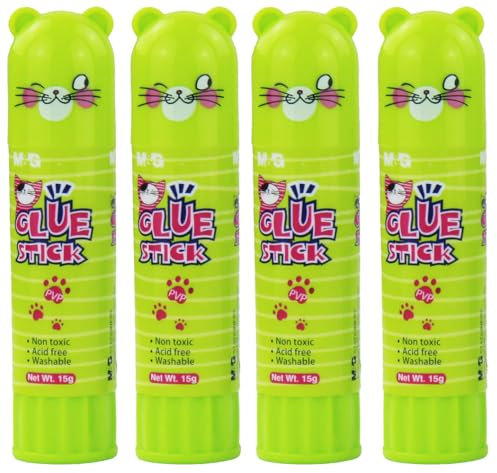 Pegamento en barra, barra adhesivo, pegamento seguro para niños, barra de pegamento para manualidades 15g (verde)