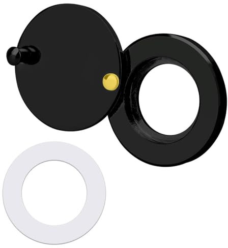 IUSOT Türspion Abdeckung (Schwarz),Türspione,Gucklochabdeckung, Massives Messing, Sichtschutz-Türspion, Abdeckung mit doppelseitigem selbstklebendem Klebeband für Türspion mit 5/8 Zoll Durchmesser