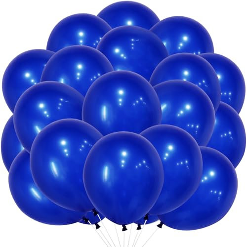 KOBOKO Luftballons Blau Set, 20 Stk 10 Zoll Königsblaue Luftballons, Geburtstagsdeko Blaue Ballons, Blau Party Helium Ballon, Latex Luftballon Dunkelblau für Geburtstag Hochzeit Oktoberfest Party Deko