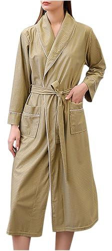 AEGJEGVD Robe de Chambre à Capuche pour Femmes Vêtements de Détente Doux et Douillets Vêtements de Nuit, Robe Lounge, Chemise de Nuit, Kimono Robe Homewear avec Ceinture Pas Cher Cadeau Noel Femme