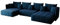 KP-Meble - Ecksofa mit Schlaffunktion - Gona U - Schlafsofa 346 x 188 cm - T30-Schaumstoff - Automatisches Zusammenklappen für einfaches Entfalten - 346x188x93cm - Monolith 77 (Blau)