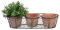 windschief-living Zauberhafter Drahtkorb mit 3 Terracottatöpfen, Stella, Landhaus, Blumentöpfe