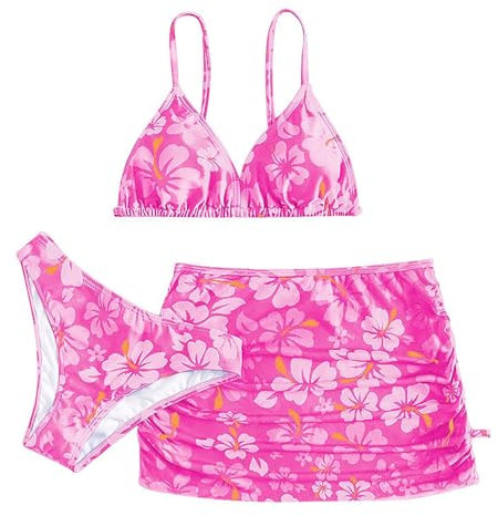 Kelandoom Maillots De Bain pour Bébés T-Shirt & Shorts 2 Pièces De Costume De Natation Anti-UV Maillot De Bain Bebe 1 an Natation Piscine Plage Vacances Maillots De Bain 3 Pièces pour Enfant Fille