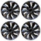 Auto Radkappen Radzierblenden für Toyota CHR EV 2020-2025,4er Set Felgenschutz Schlagfest Langlebige Außendekoration Zubehör,7-Black 16 Inches