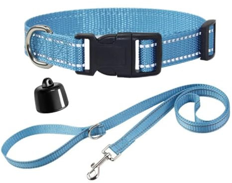 AngLink Mini GPS-Tracker für Hunde, Weltweit nutzbar & kompatibel mit iOS/Android, Ohne ABO, Leichtes Ortungsgerät für jedes Halsband, Ideal für Haustiere im Außenbereich,Mit Zugseil (Blau)