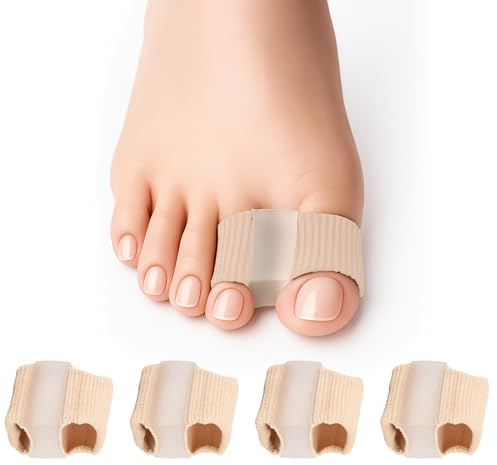 Séparateurs d'Orteils en Silicone Souple, Lot de 4 Écarteurs Double Boucle | Haute Élasticité, Correcteur Hallux Valgus et Orteils Chevauchants, Confort Discret pour Hommes et Femmes