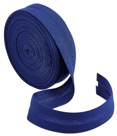 BENECREAT 10 m Schrägband Mit Einfacher Falte Schrägband Aus Polycotton 20mm Breit Nachtblau Saumband Zum Nähen von DIY Kleidungsstücken Nähen Rohrleitungen Quilten