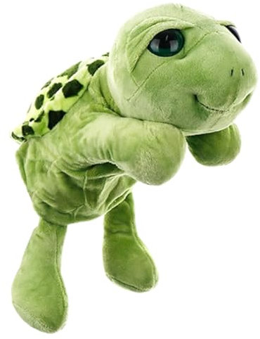 Schildkröten-Handpuppe – Lustige Plüschpuppe – Tierpuppe Mit Beweglichem Mund Für Kinder, Eltern, Theater | Weiches Spielzeug, Cartoon-Stil, Interaktiv, Pädagogisch, Geschenk Für & Mädchen