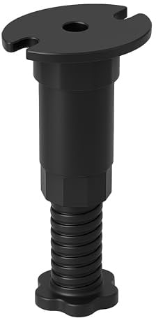 Enkotrade Lot de 8 pieds de meubles réglables en hauteur de 10 à 17 cm en plastique noir à visser - Pieds de meubles réglables, pieds d'armoire et d'étagère pour lit, table basse