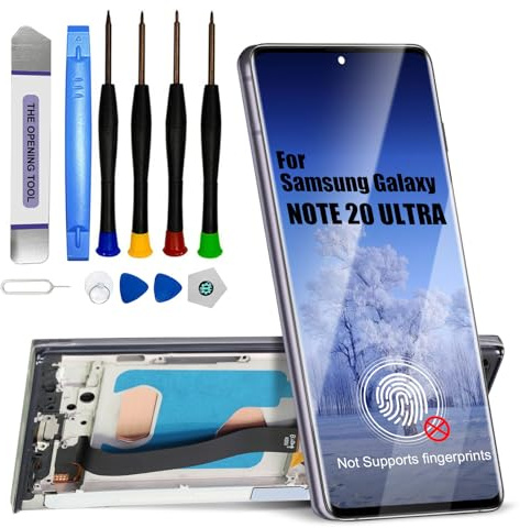 DTD Display für Samsung Galaxy Note 20 Ultra LCD Bildschirm Ersatz Touch Screen Montage mit Werkzeugen (Schwarz mit Rahmen, Ohne Fingerabdruckerkennung)