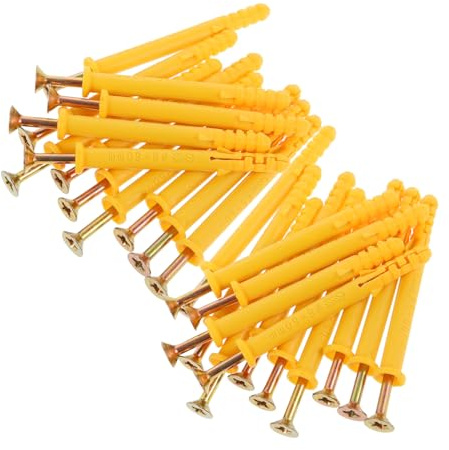 SEWACC 50 juegos Tacos y Tornillos para Pared Anclajes Autoperforantes Expansión Plástica para Placas de Fijación Segura y Fácil Instalación