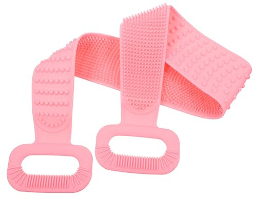 Silikon Badebürste Rosa für Rückenmassage und Peeling | Badewannen Rückenbürste, Badetuch, für Badezimmer und Zuhause, 1 Stück, Flexible Form