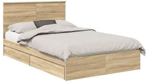 vidaXL Aufbewahrungsbett Sonoma-Eiche 120 x 200 cm Holzwerkstoff