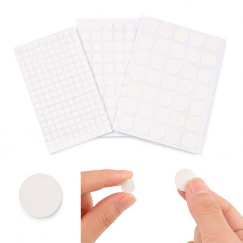 290 Pièces Cache Vis Blanc, 12mm/15mm/21mm Cache Trou Mur, Cache Trou Meuble, Cache Vis Adhesif pour Armoires, Tiroir, Réparations de Meubles