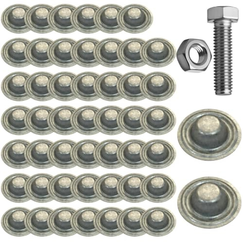Wasserdichte Schraubkappen für Dacheindeckungen aus Metall – 50-teilige Abschirmungen aus Aluminium-Zink-Legierung, schützt Befestigungselemente vor Rost und Witterungseinflüssen, Größe 3,5 x 3,5 cm –