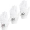 FINGER TEN Golf Handschuhe Männer Linke Hand Regengriff Handschuh für rechtshändige Golfer Wert 3 Pack, alle Wetter Haltbare Griff Größe Kleine Mittelgroße XL (Weiß, Medium, Links)