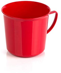 Kimmel Tasse 330 ml à Thé et Café - Pour Enfant, Camping - Réutilisable, Incassable - Plastique Rouge
