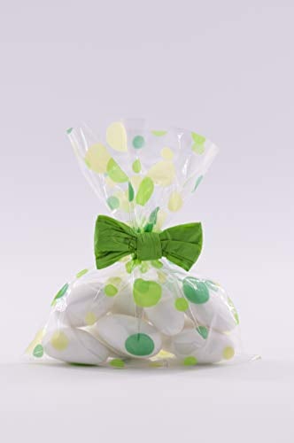 Italpak Sac Bonbon, Sachets Transparents pour Les Aliments, Vert, 50 pièces, 9x12,5 cm