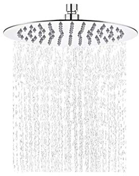 SIMSA-Expert Regendusche Einbauduschköpfe Edelstahl Duschkopf Regenbrause Brausekopf aus Edelstahl mit Anti-Kalk-Düsen poliert Spiegeleffekt hochglänzend (20 cm (rund))