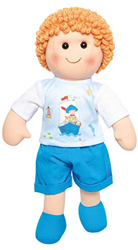 Heless 63 – Stoffpuppe Junge Fiete mit maritimem Outfit, ca. 32 cm große Weich-Puppe zum Kuscheln, Spielen und Liebhaben