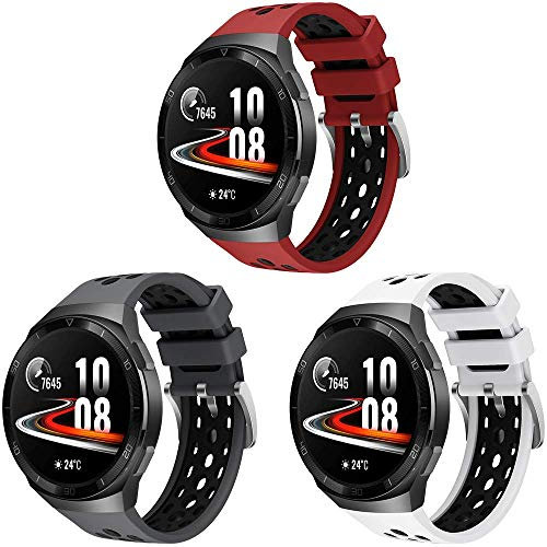 Songsier Armband Kompatibel mit Huawei Watch GT2e, Sport Wasserdichtes Ersatzarmband aus weichem Silikon Nur für Huawei Watch GT2e