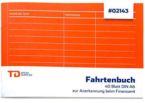 10 Fahrtenbücher A6-Quer 40 Blatt vom Finanzamt anerkannt