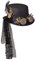COSDREAMER Unisex Steampunk Zylinder Halloween Kostüm Hut mit Brille Schwarz 1 60cm