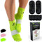 Kühlsocken Chemotherapie für Fußkühlung - Polyneuropathie Socken - Kühlschuhe Gegen Heiße Füße mit 4 Kühlpads Gel für Fuß - Kältesocken mit Fixierband (S/M, Grün)