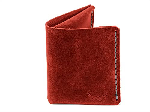 Premium Portemonnaie MONO aus rotem Leder für Damen • zeitloses Unikat: handgemacht, stilvoll, urban • mit Münz- und Scheinfach & 10+ Karten • fair made in Füssen