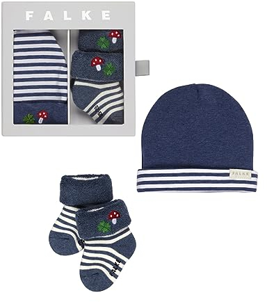 FALKE Unisex Baby Socken Lucky Giftset B So Baumwolle gemustert 1 Paar, Blau Light Denim 6660, 62-68