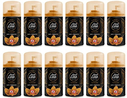 12x Fresh Line Anti - Tobacco Lufterfrischer für Automatische Duftspender Fresh Matic Max je 250ml passend für alle Maschine
