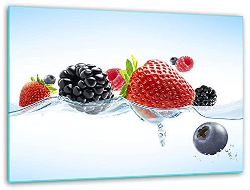 TMK - Tabla de cortar de cristal (40 x 30 cm), diseño de frutas