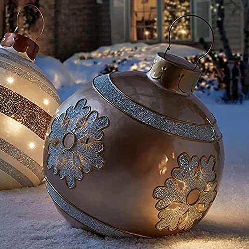 Joyivike Weihnachtsdekorationen Weihnachten Aufblasbar Ball, Aufblasbare Weihnachtskugeln Aus PVC, Aufblasbarer Ball, 60 cm Christbaumkugel Weihnachtskugel Baumschmuck Dekoration