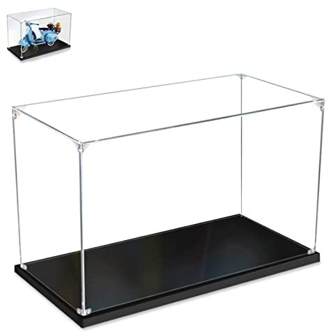 BOOVAX Acryl Vitrine für [Vespa 125/Harley-Davidson /Almhütte] Modellbausatz - Kompatibel mit Lego 10298 10269 10325 - 40 x 20 x 25 cm (Nur Vitrine)