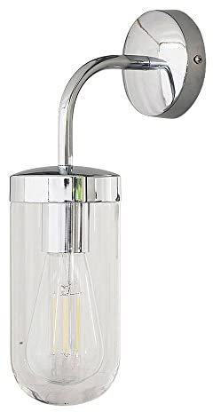Rabalux 3309 Wandleuchte/Badezimmerleuchte YAGO Aluminium Chrom E27 1x MAX 40W IP44 H:32.5cm L:9.7cm B:17cm dimmbar