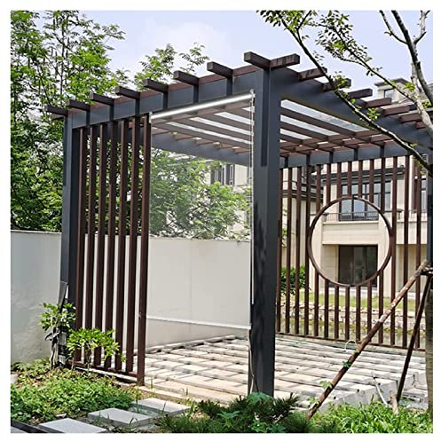 STRMAX Clear Roller Blinds Outdoor Pergola Side Panels, Waterproof HD Transparent Tarp, Heavy Duty PVC Plastic Roll Up Blinds, Partitions Curtain For Porch Gazebo Garden