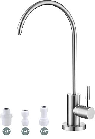 Robinet d'eau potable, facile à installer, robinet RO pour évier, robinet à osmose inverse sans plomb pour évier de cuisine, bar, acier inoxydable SUS304 en nickel brossé