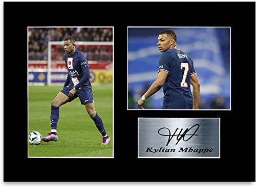 Photo dédicacée de Kylian Mbappe France avec autographe A4, chambre à coucher