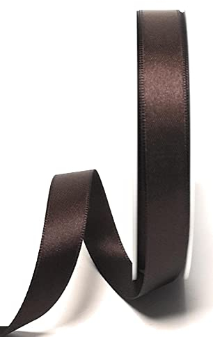 s.dekoda Satinband 25m x 15mm Dunkelbraun - Braun Schleifenband Dekoband Satin