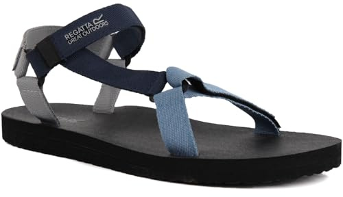 Regatts Mens Vendeavour Hook & Loop Walking Sandals - Blue Block Black - 8 UK