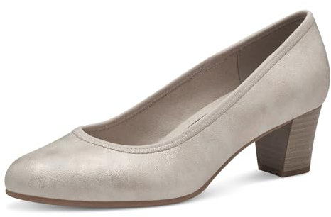 Jana Damen Pumps Kleiner Absatz Vegan, Grau (Rose/Gold), 37 EU