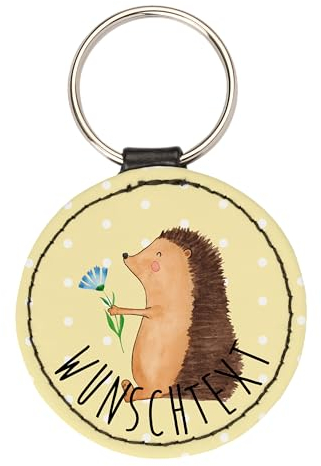 Mr. & Mrs. Panda Personalisierter Schlüsselanhänger Igel Blumen - Personalisierte Geschenke, Schlüsselanhänger Mit Spruch, Genesungswünsche, Tiere,